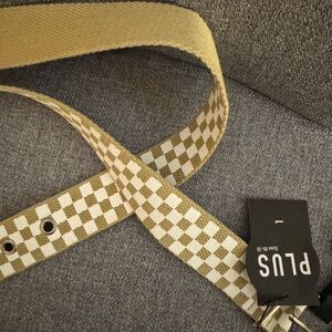 Tan & White Checkered Belt